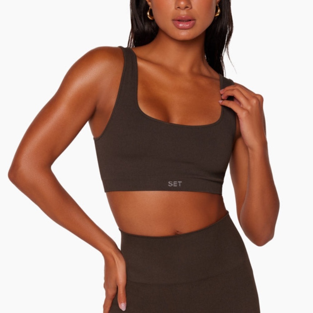 SET active brown sports bra